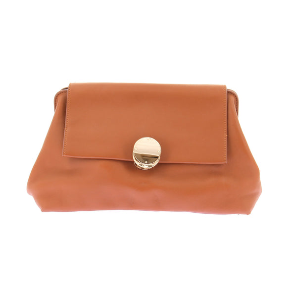 Pochette en cuir camel