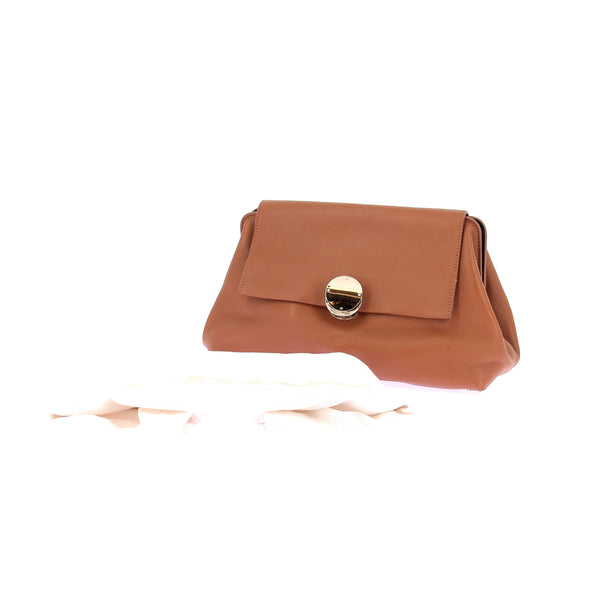 Pochette en cuir camel