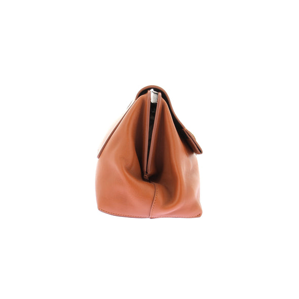 Pochette en cuir camel