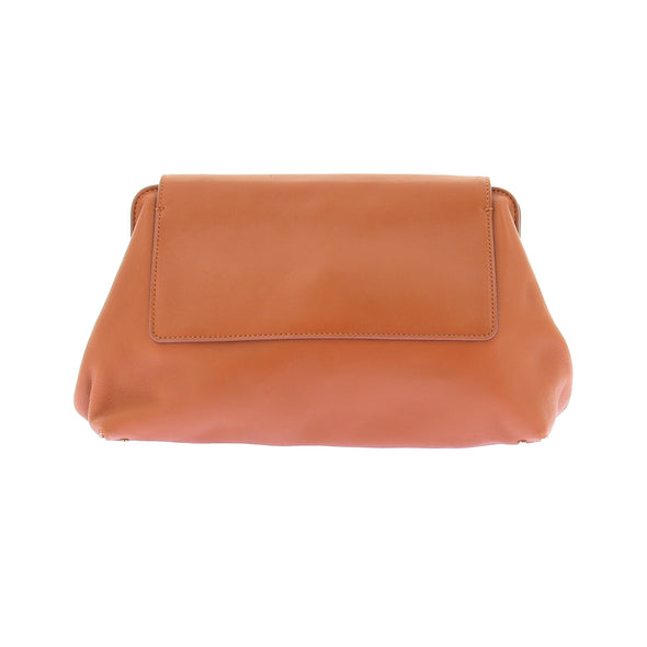 Pochette en cuir camel