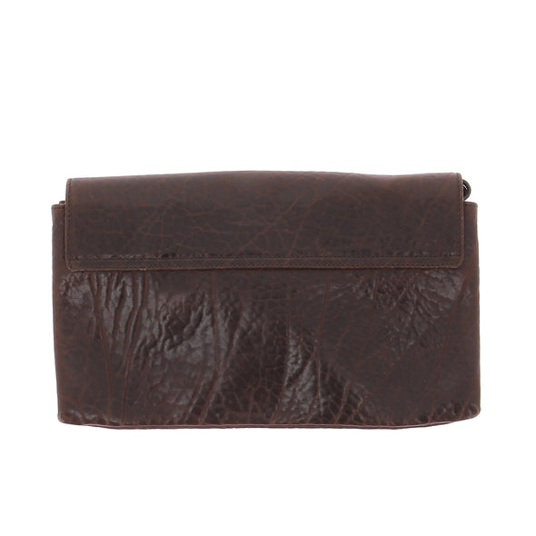 Pochette en cuir marron