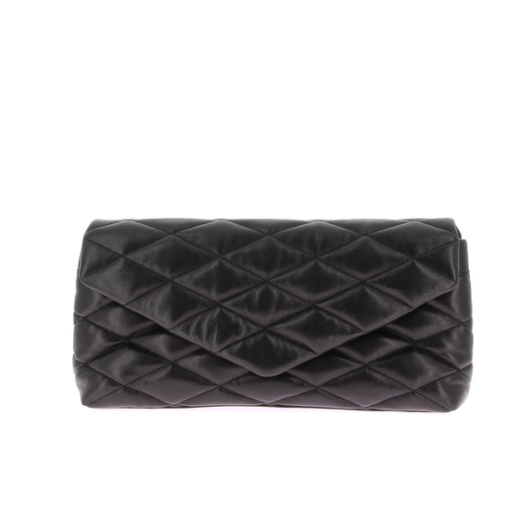 Pochette Sade en cuir matelassé noir