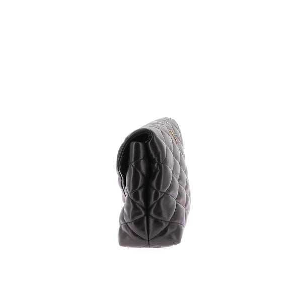 Pochette Sade en cuir matelassé noir