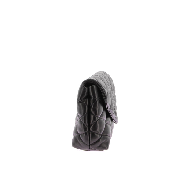 Pochette Sade en cuir matelassé noir