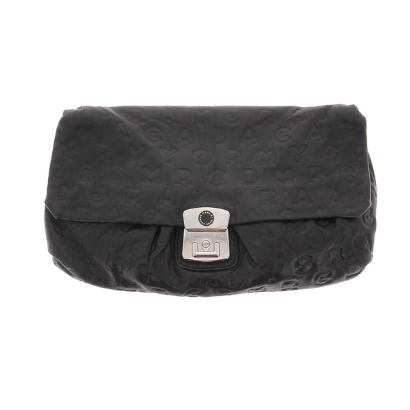 Pochette en cuir noir