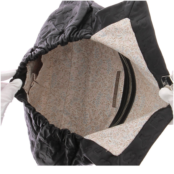 Pochette en cuir noir