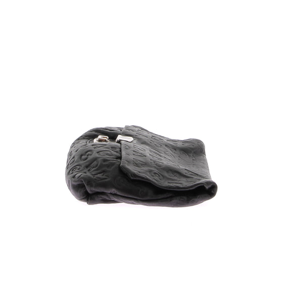 Pochette en cuir noir