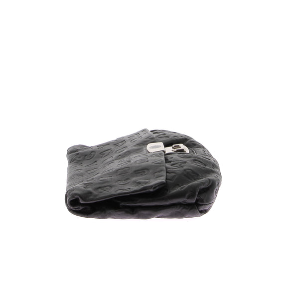 Pochette en cuir noir