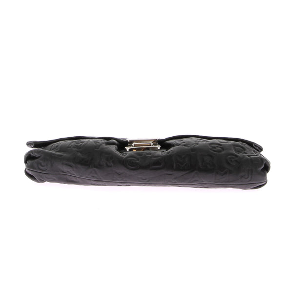 Pochette en cuir noir