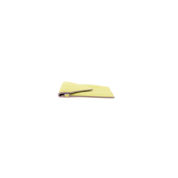 Pochette en cuir jaune