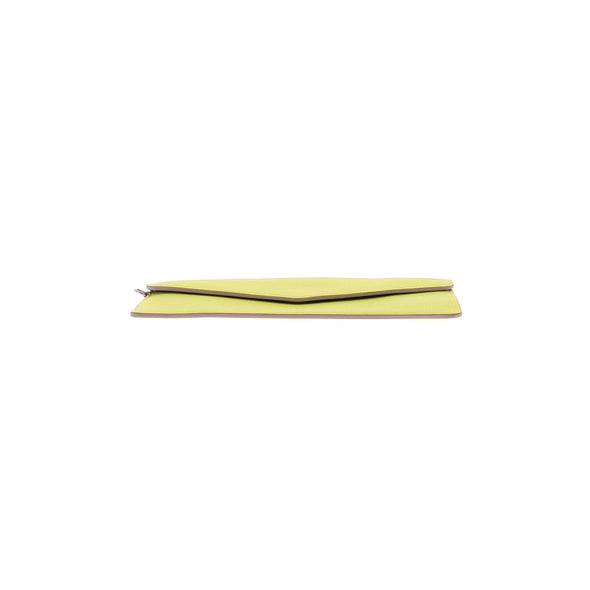 Pochette en cuir jaune