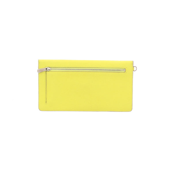 Pochette en cuir jaune
