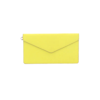 Pochette en cuir jaune