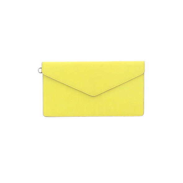 Pochette en cuir jaune