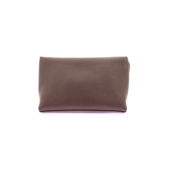 Pochette en cuir marron