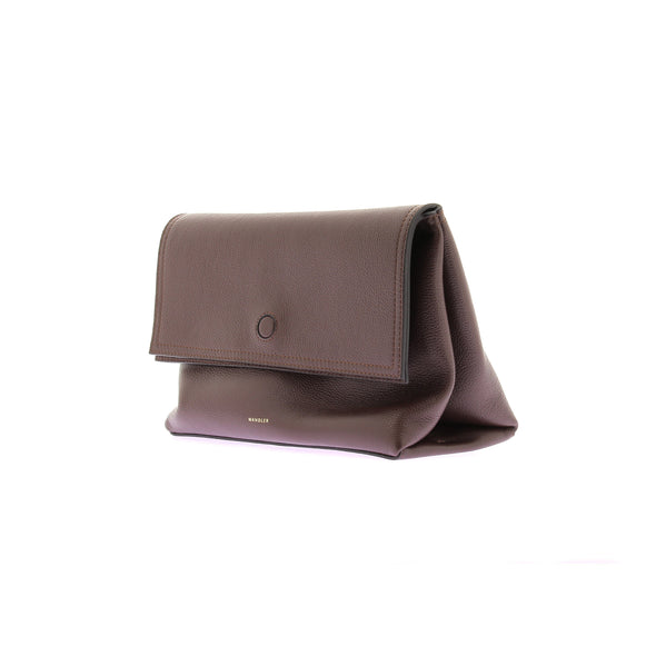 Pochette en cuir marron
