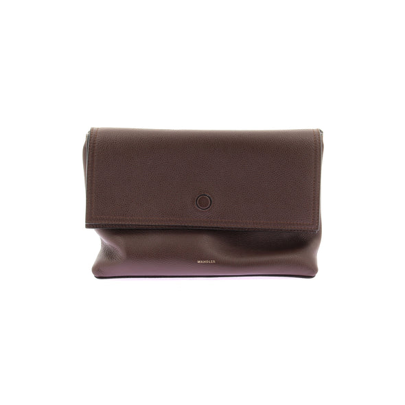 Pochette en cuir marron