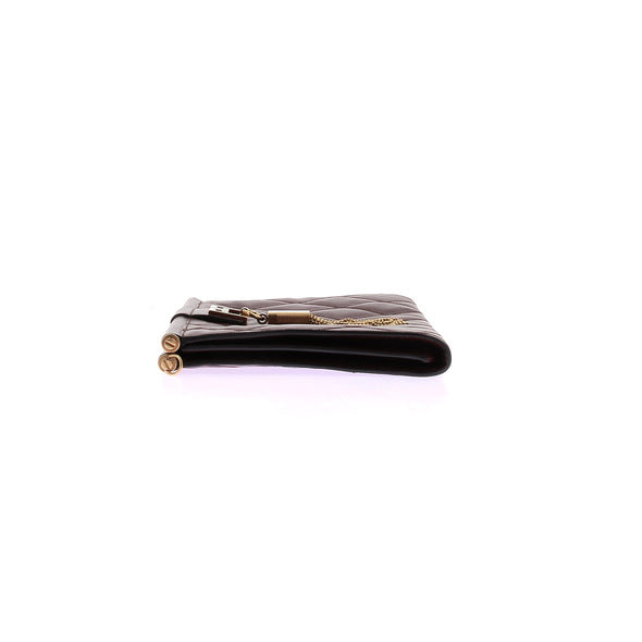 Pochette en cuir bordeaux