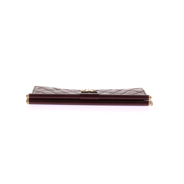 Pochette en cuir bordeaux