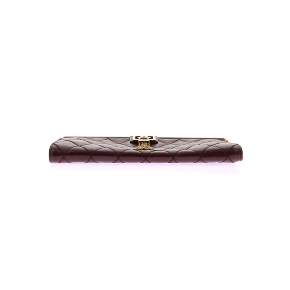 Pochette en cuir bordeaux