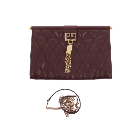 Pochette en cuir bordeaux