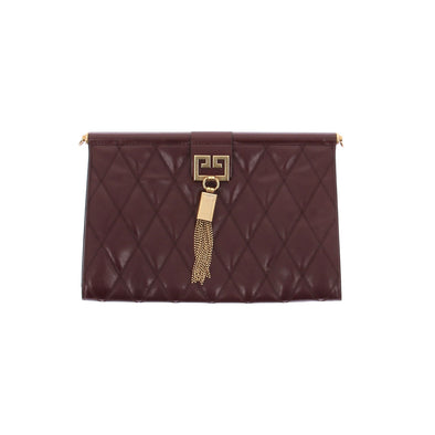 Pochette en cuir bordeaux
