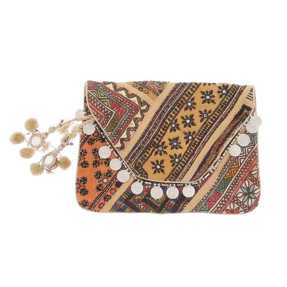 Pochette brodée multicolore
