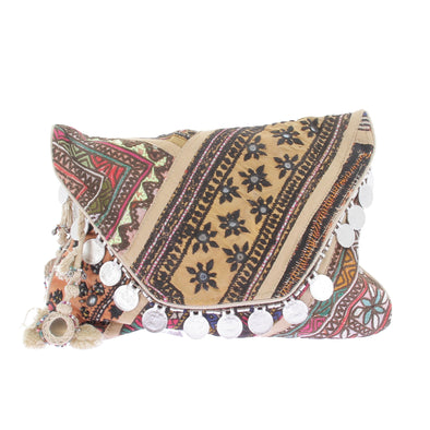 Pochette brodée multicolore
