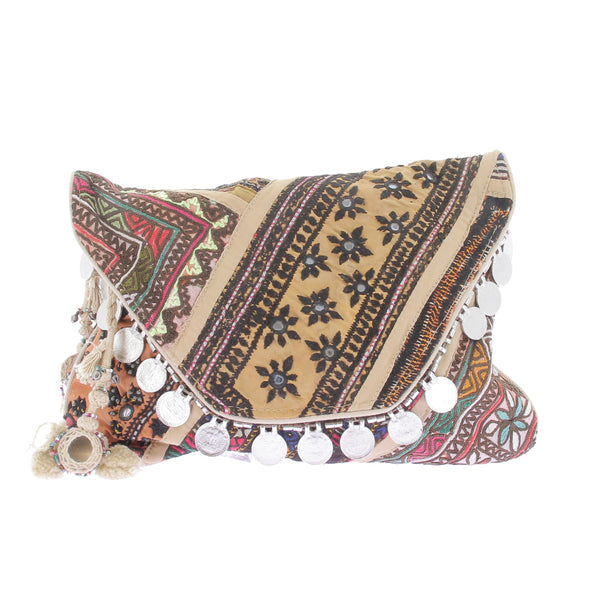 Pochette brodée multicolore