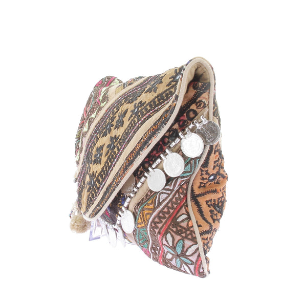 Pochette brodée multicolore