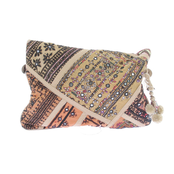 Pochette brodée multicolore