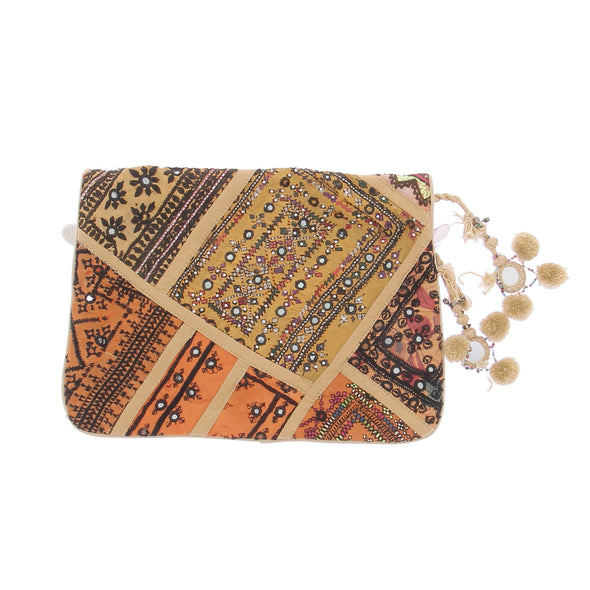Pochette brodée multicolore