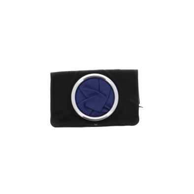 Pochette en cuir noir et cercle indigo