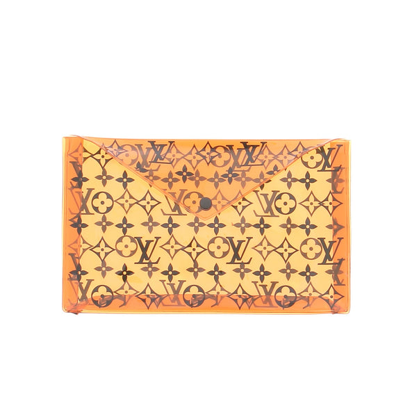 Pochette transparente orange