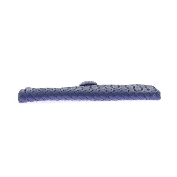 Pochette tressée bleue "Intrecciato"