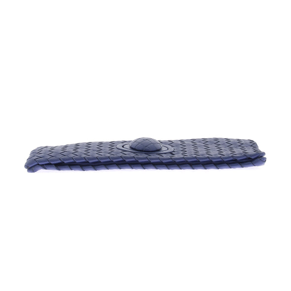Pochette tressée bleue "Intrecciato"