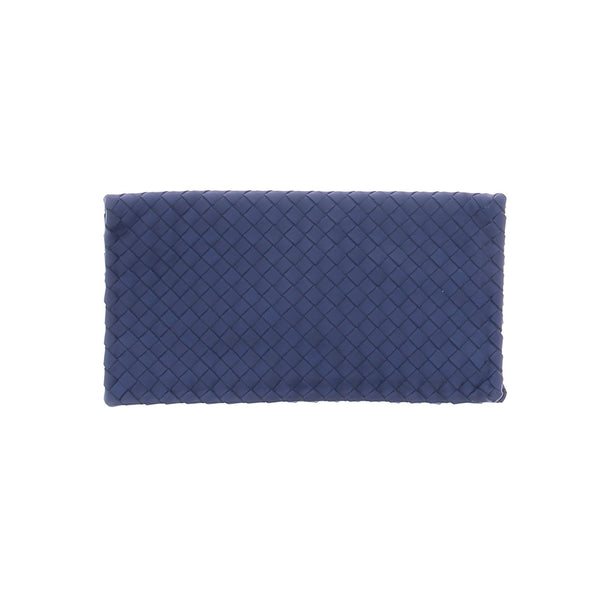 Pochette tressée bleue "Intrecciato"