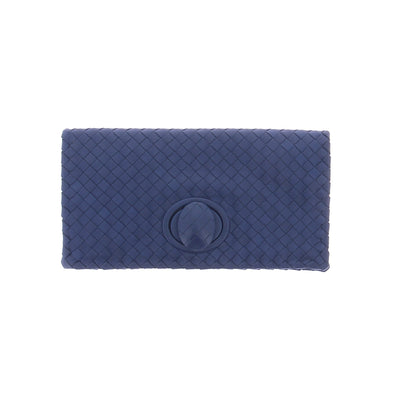 Pochette tressée bleue "Intrecciato"