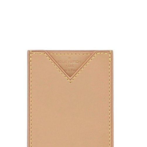 Porte-cartes en cuir beige