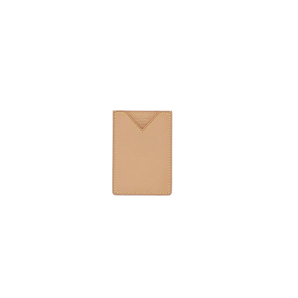 Porte-cartes en cuir beige