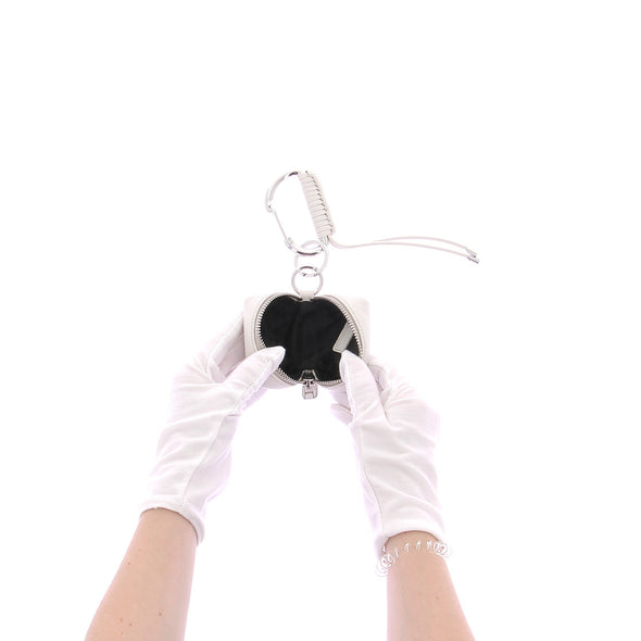 Porte-clés en cuir blanc