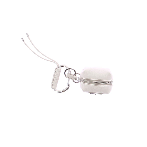 Porte-clés en cuir blanc
