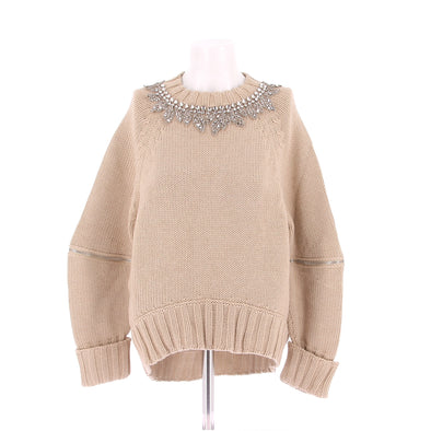 Pull en laine beige