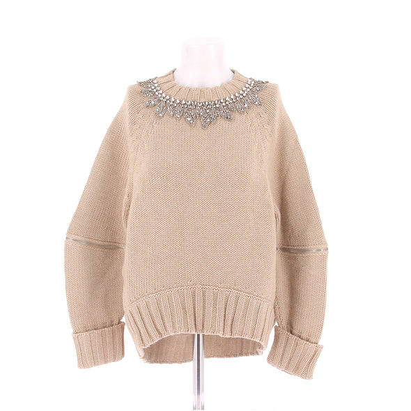 Pull en laine beige