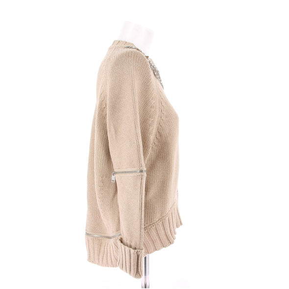 Pull en laine beige