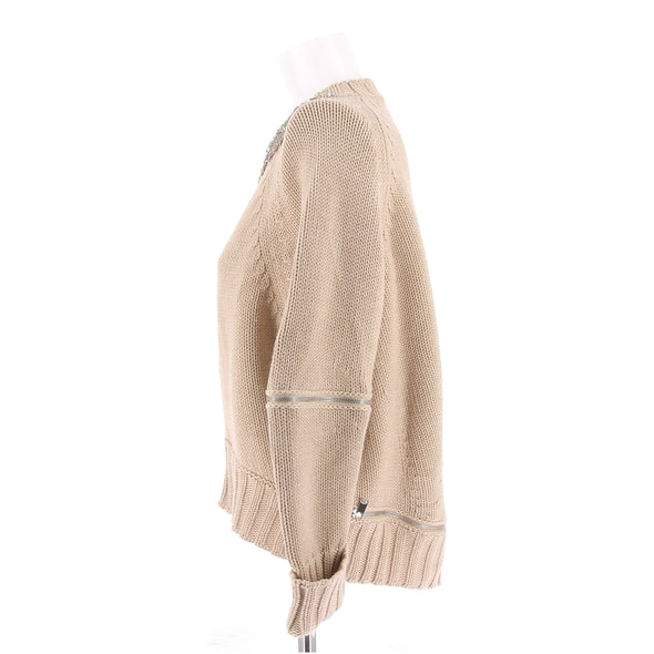 Pull en laine beige