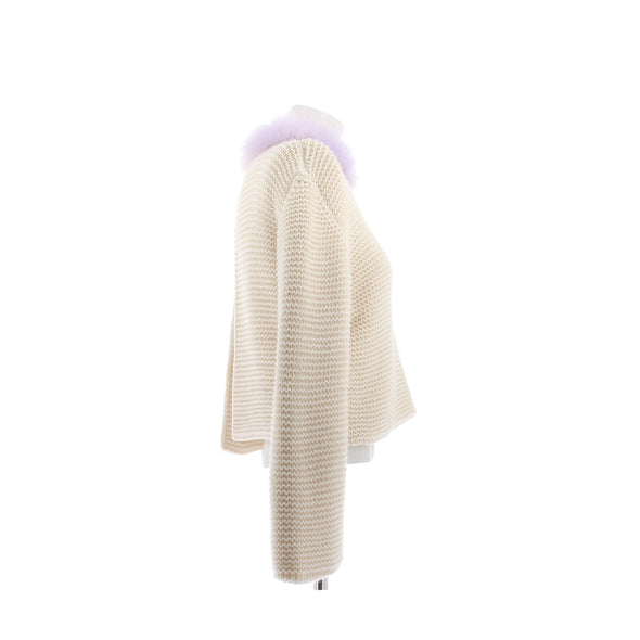 Pull en cachemire et fourrure