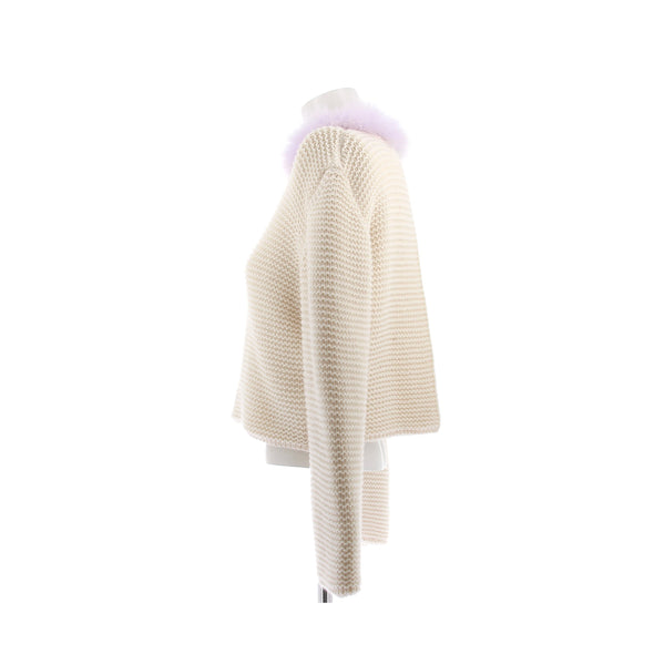 Pull en cachemire et fourrure