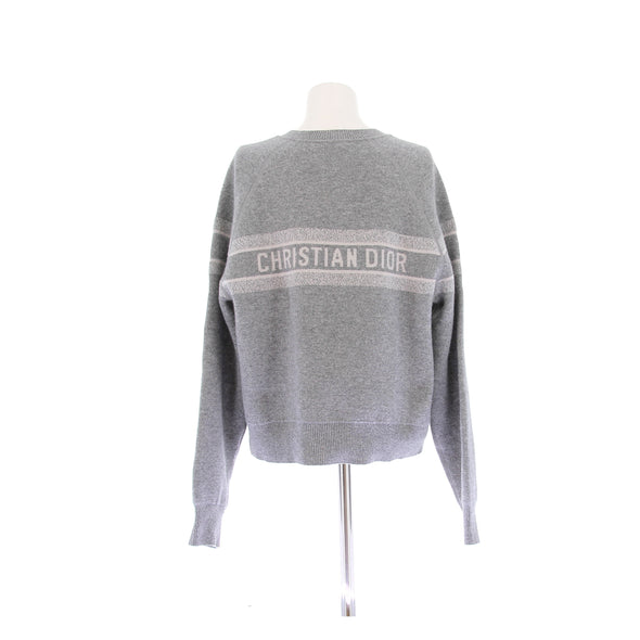 Pull réversible oblique en cachemire gris