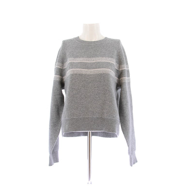 Pull réversible oblique en cachemire gris